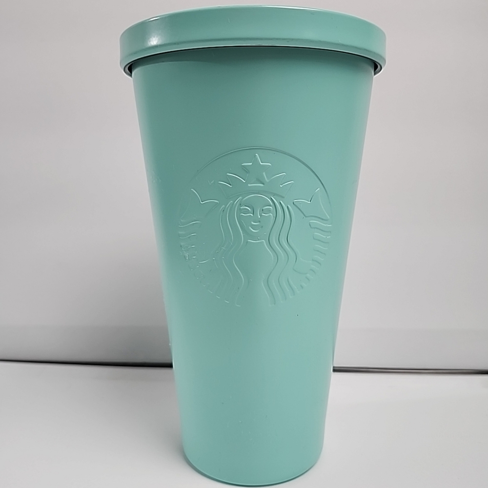 Starbucks Aqua Like Color 2015 Matte Stainless Steel Tumbler 16oz. No Straw.